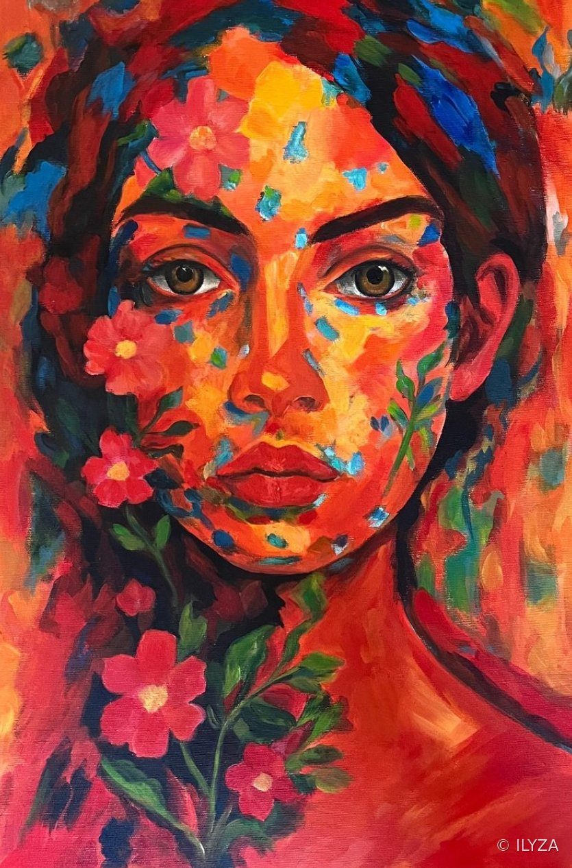 Braise, Acrylique, 60 × 40 cm · ILYZA