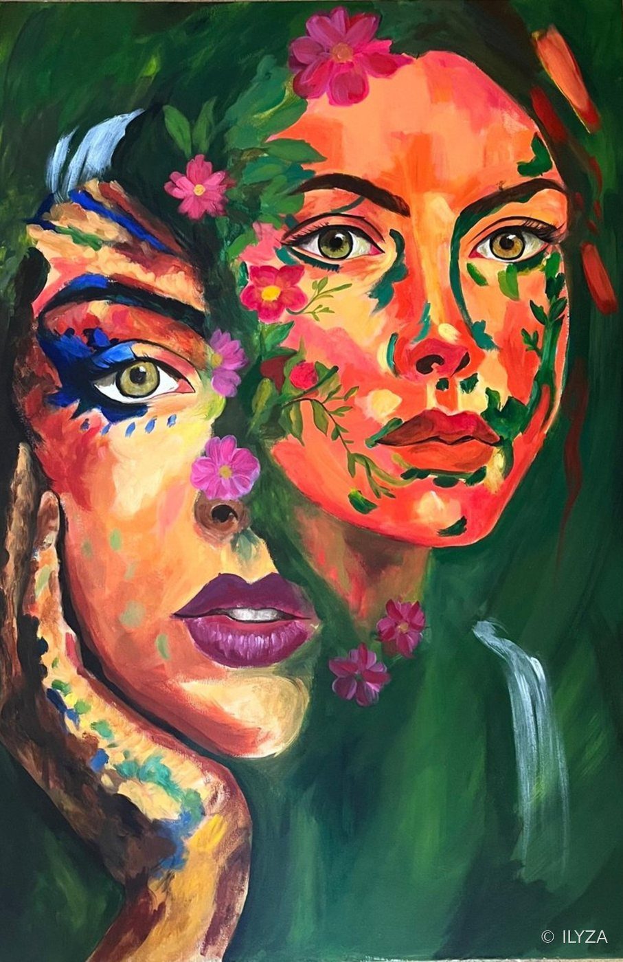 Jumelles de lumière, acrylique d’ILYZA