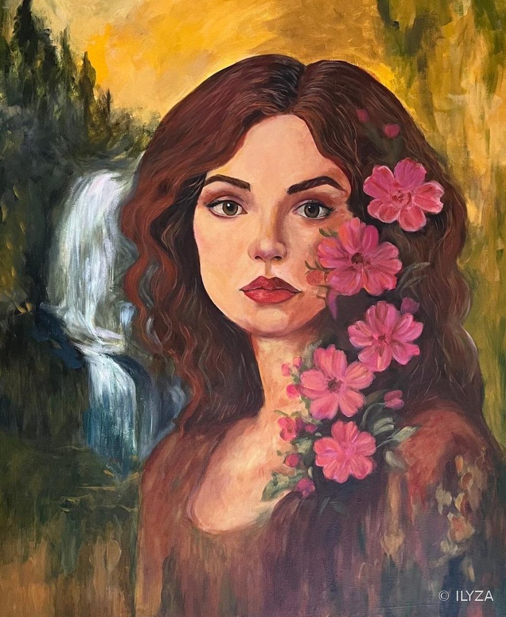 L’automne en cheveux, Acrylique, 73 × 60 cm · ILYZA