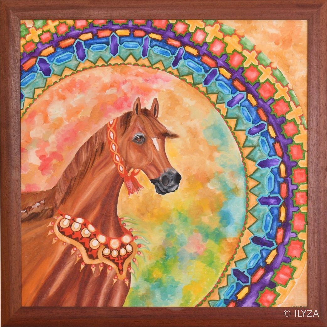 Le pur-sang, Huile, 67 × 67 cm · ILYZA