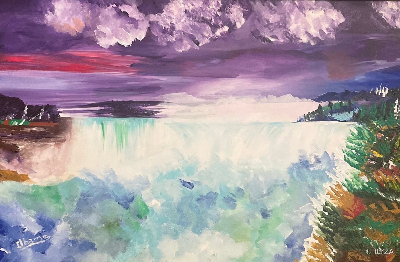 Les chutes, Huile, 98 × 67 cm · ILYZA